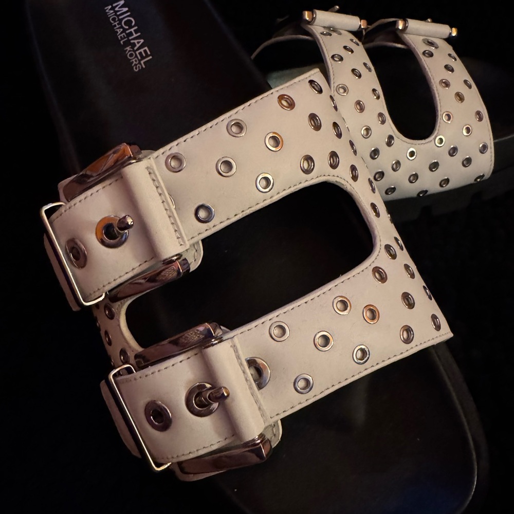 Michael Kors White Studded Sandals NWOT